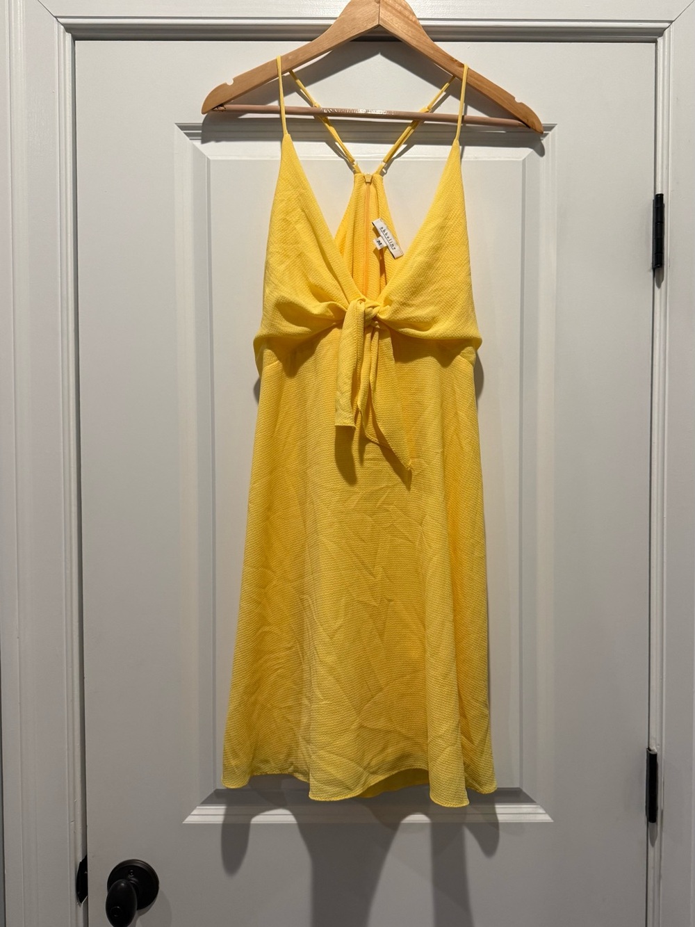 Abbeline Yellow Tie-Front Mini Dress
